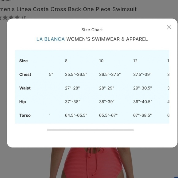 New! La Blanca Linea Costa Cross Back One Piece Swimsuit - Picture 9 of 9